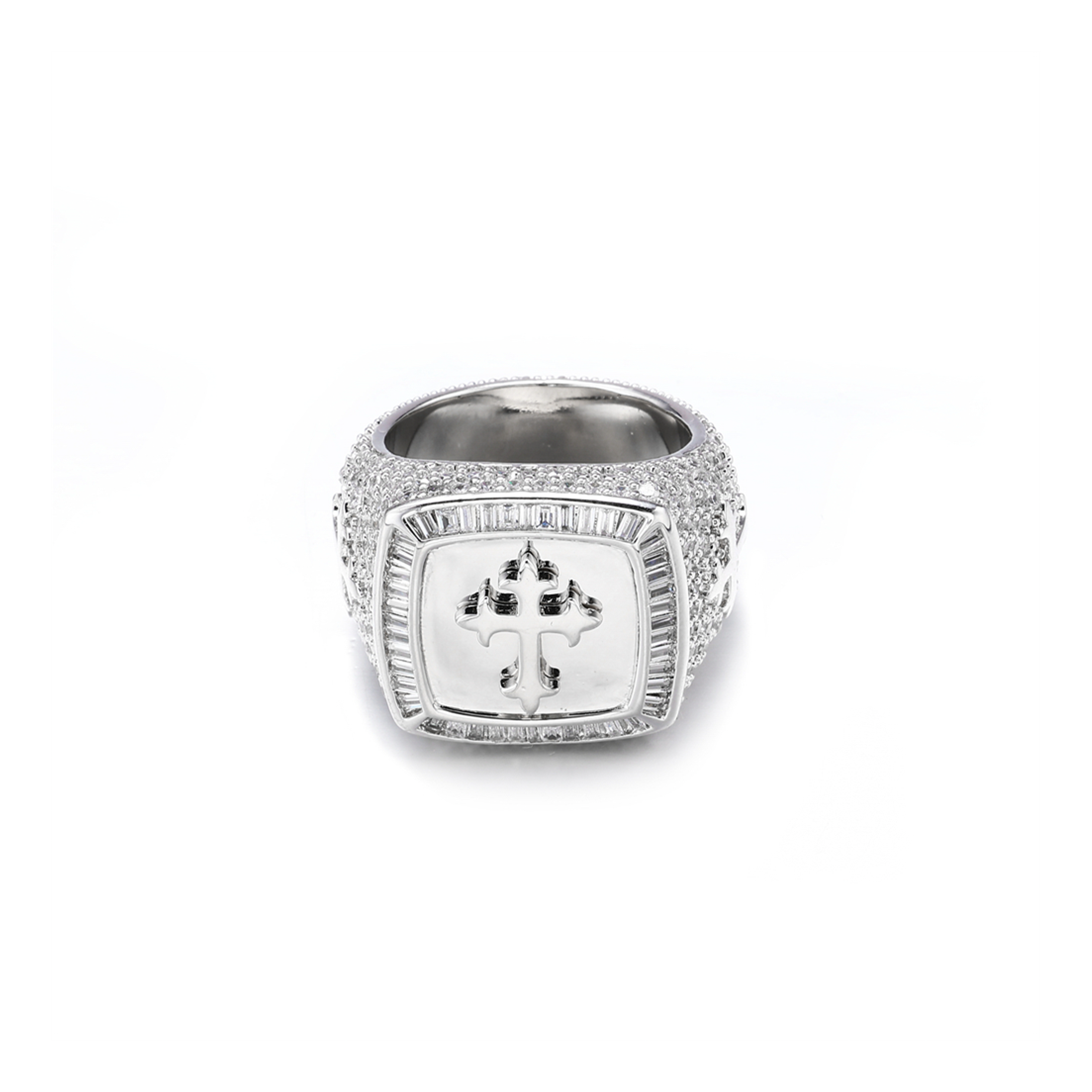 Square Baguette Pewter Ring